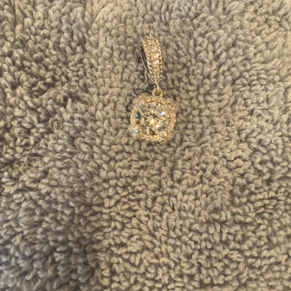 Diamonique silver pendant